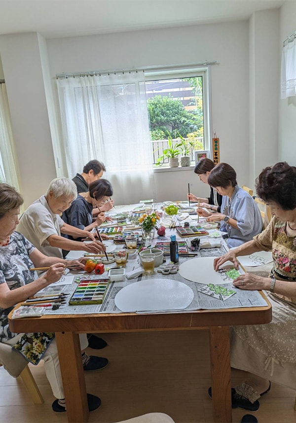 絵手紙作業中01